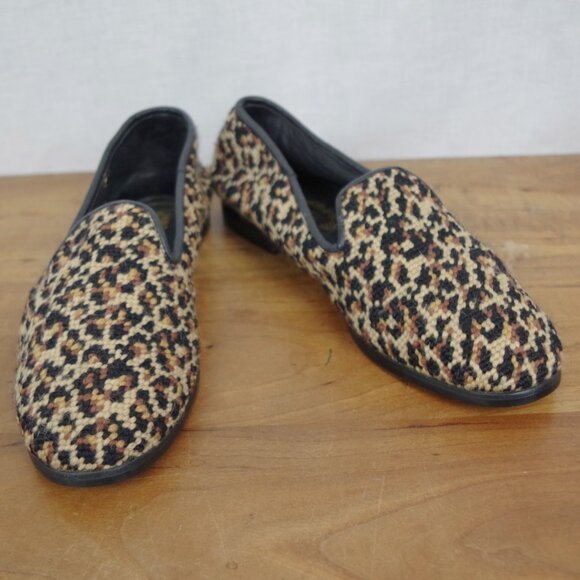 Larkspur Collection Vintage Leopard Print Woven Leather Lined Flats Size 7.5 - Picture 1 of 9